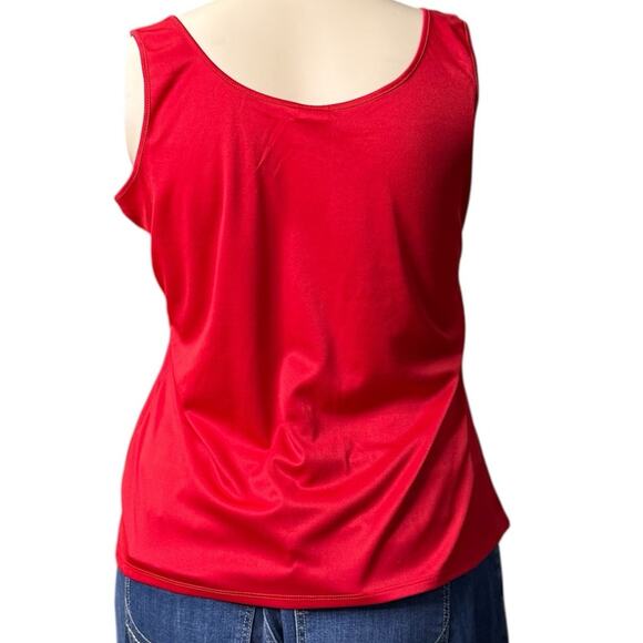 Unknown Brand Silky Feeling Dress Tank Top Size 2X in Red - Picture 4 of 7